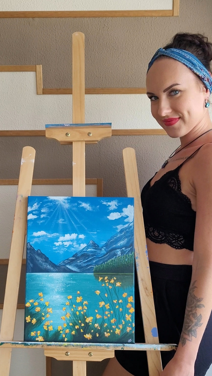 Sunlit Mountain Lake