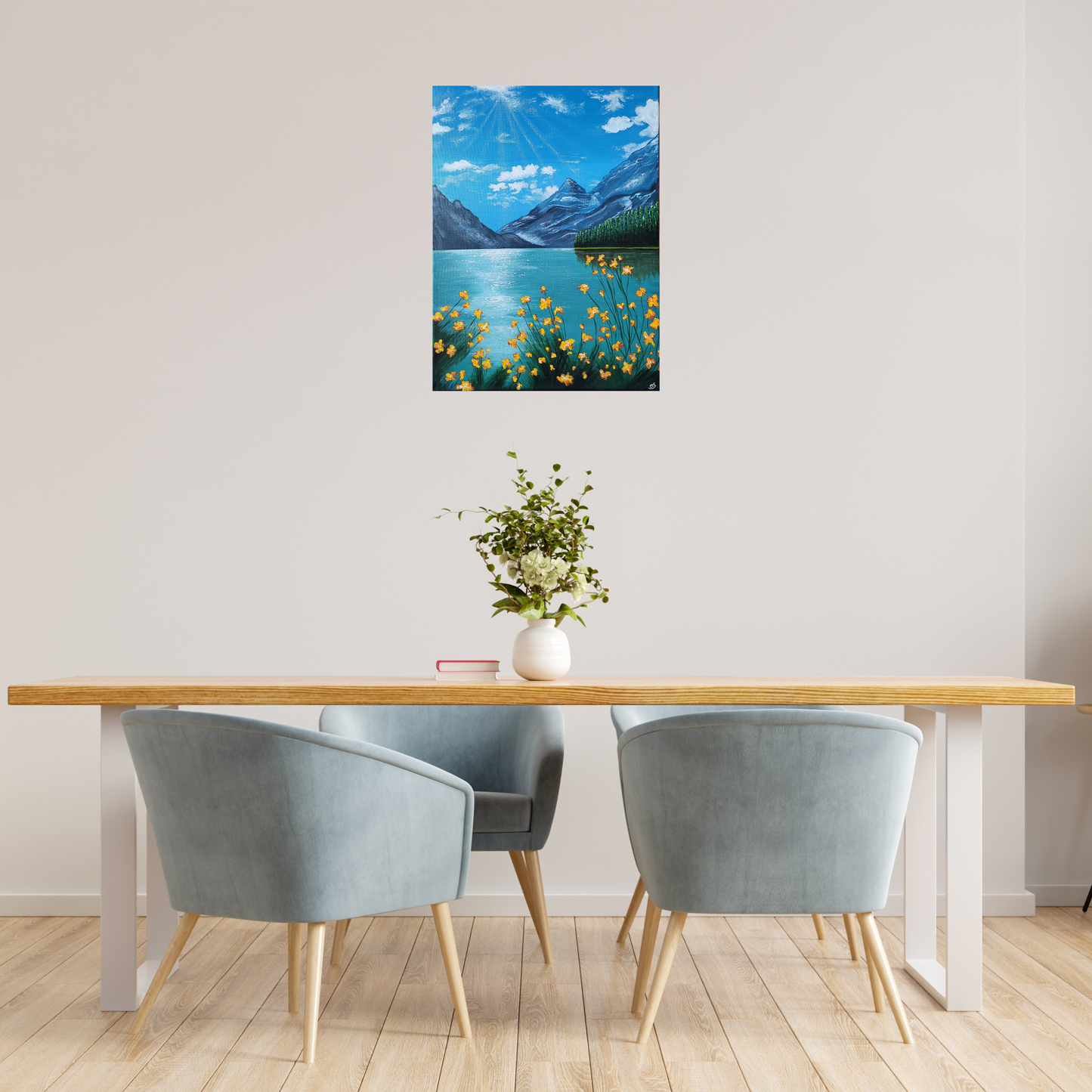 Sunlit Mountain Lake