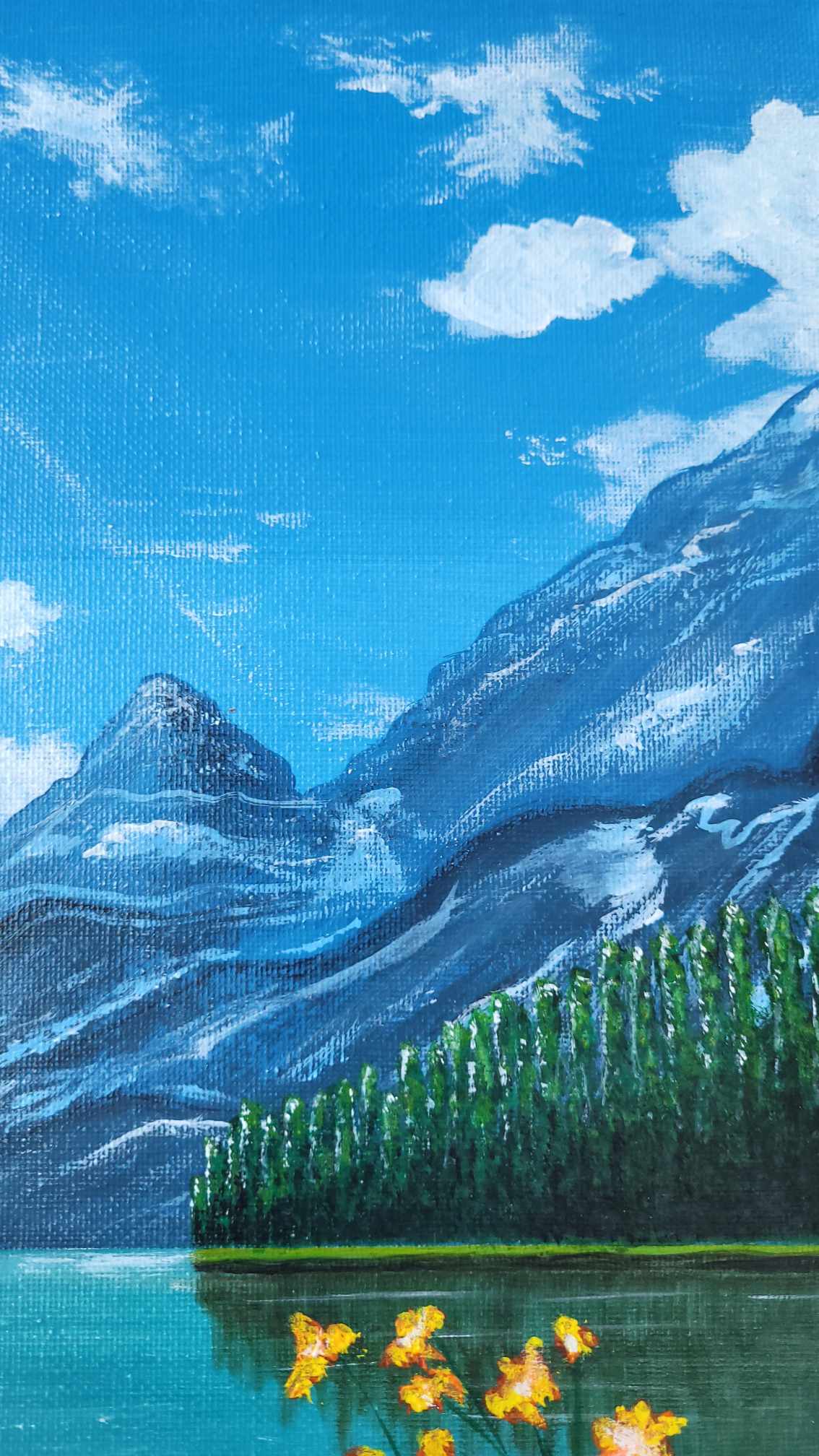 Sunlit Mountain Lake