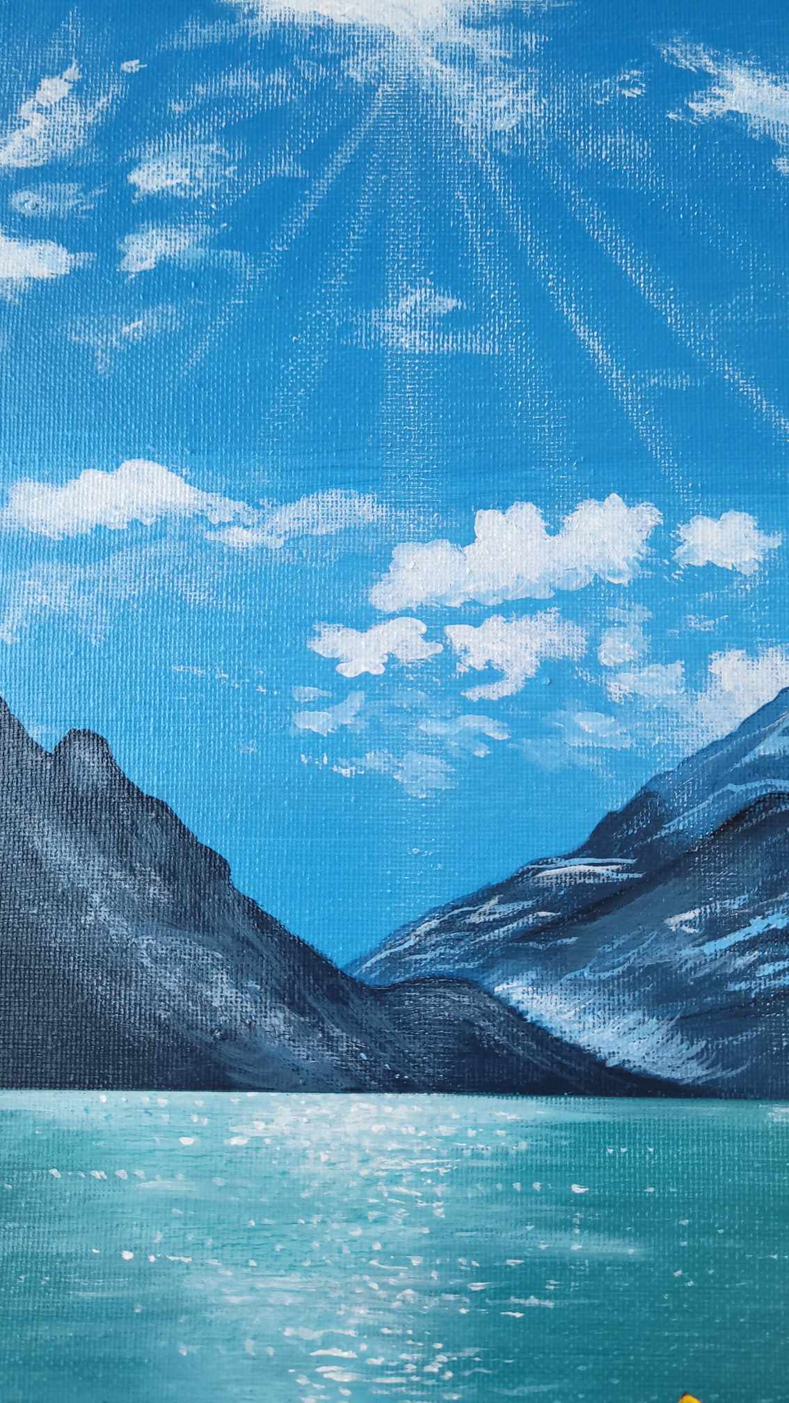 Sunlit Mountain Lake