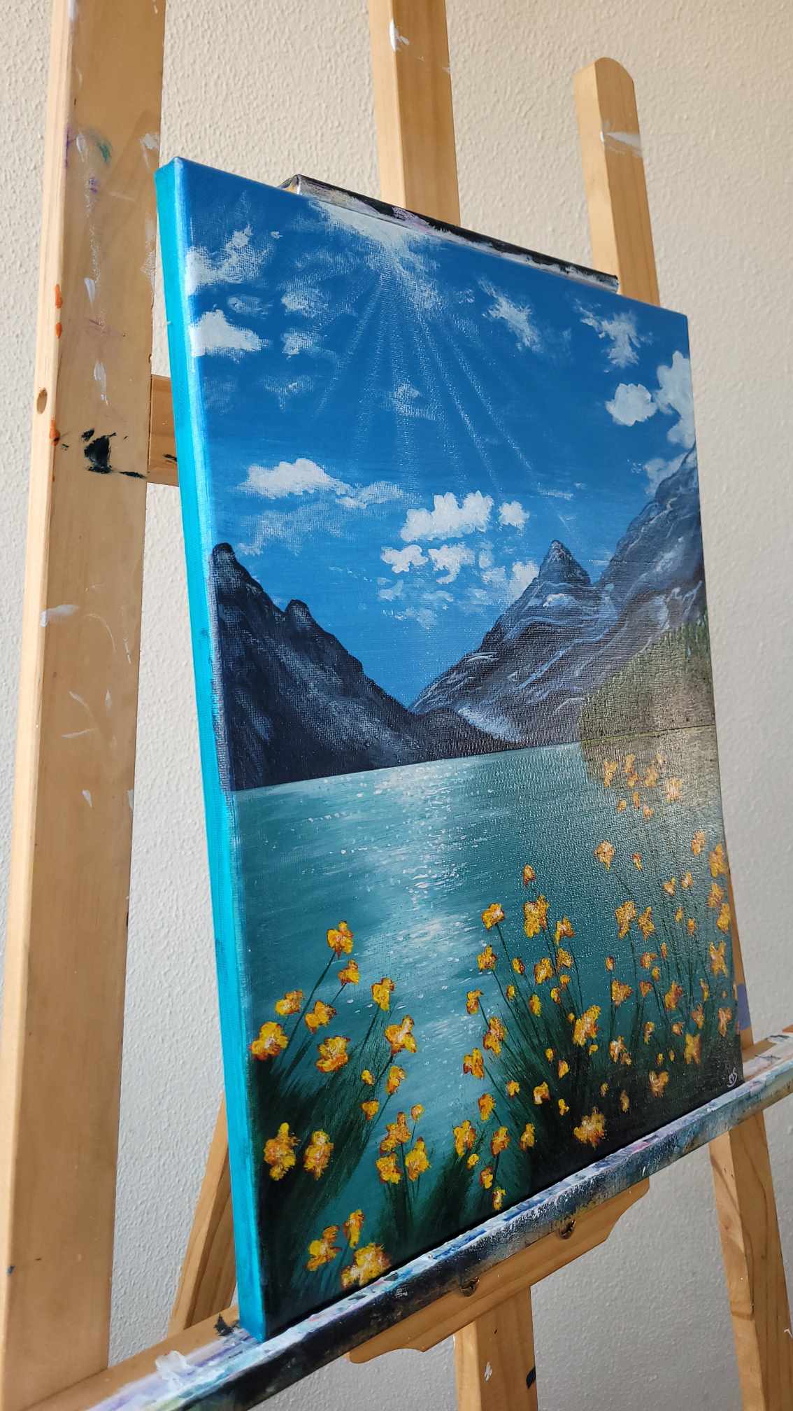 Sunlit Mountain Lake