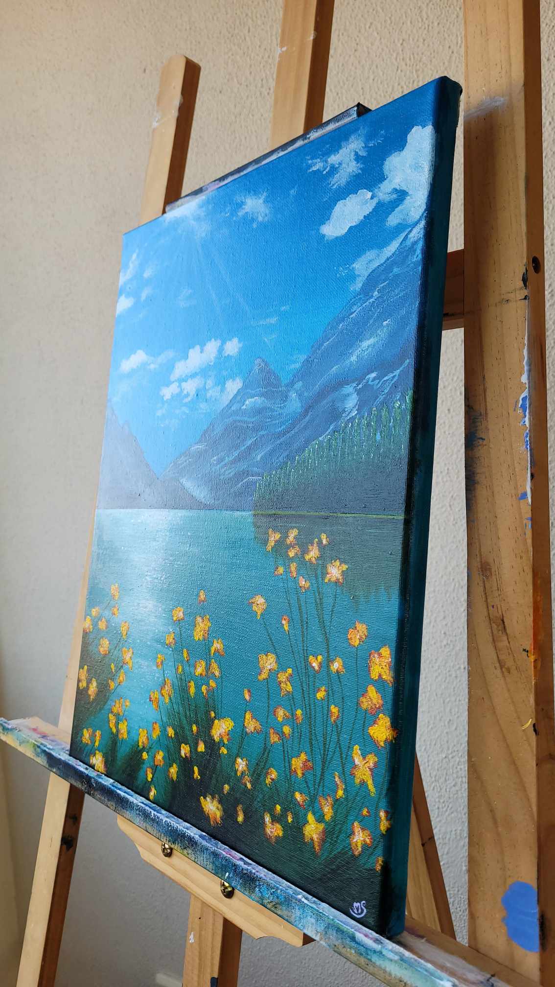 Sunlit Mountain Lake