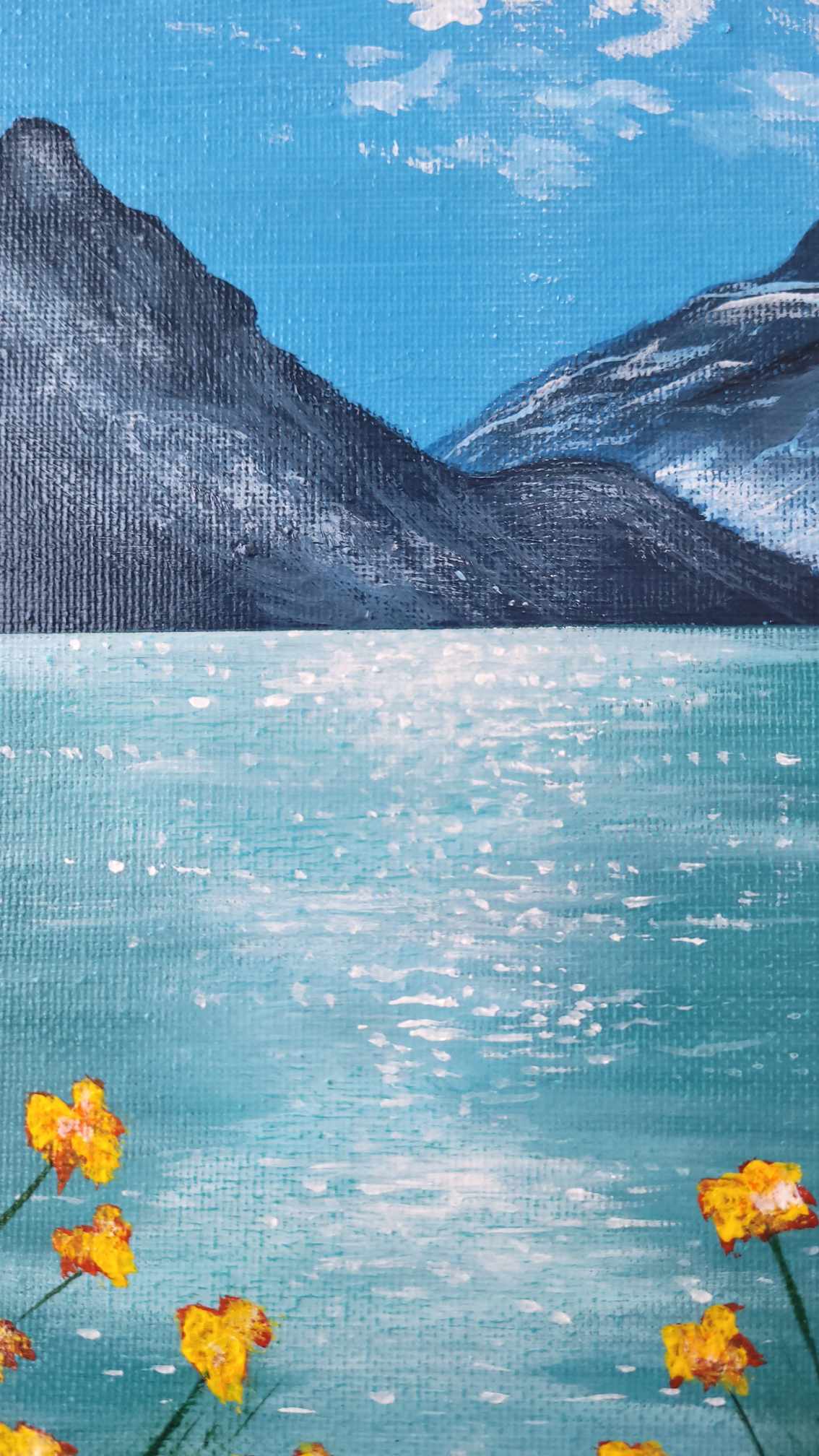 Sunlit Mountain Lake