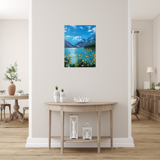 Sunlit Mountain Lake